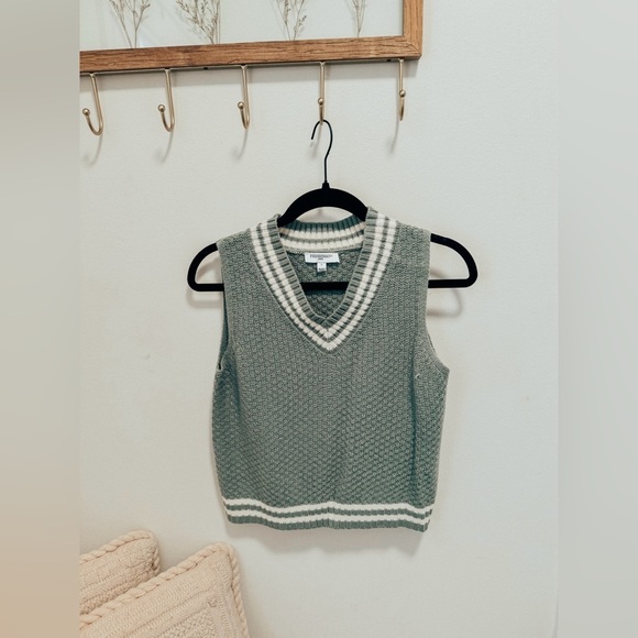 Freshman 1996 Tops - Sage Green Sweater Vest